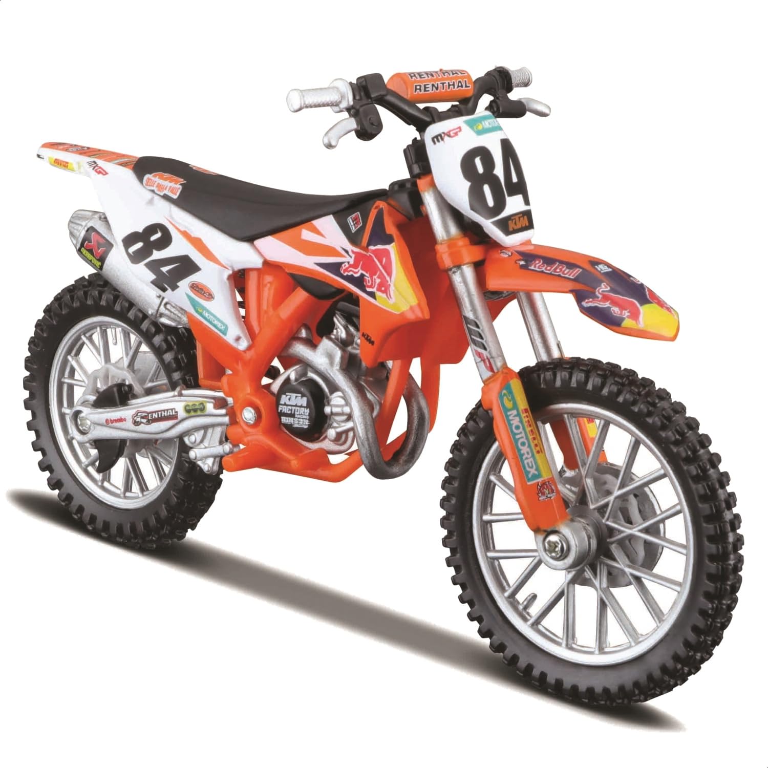 Bburago WRB KTM Cycle - KTM 450 SX-F Factory Edition (2018) Motorbike - 1:18 Scale - Incredibly Detailed Die-Cast Replica Collectible Motorcycle Model