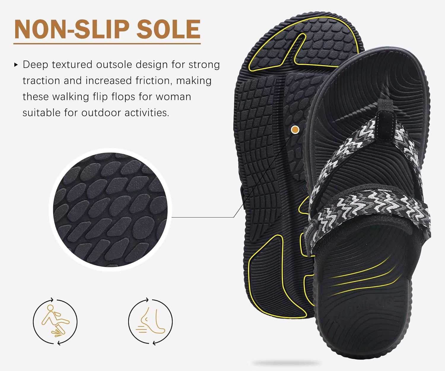 KuaiLu Womens Orthopedic Flip Flops With Arch Support Adjustable Thick Athletic Cushion Recovery Walking Sandals For Woman Ladies Fashion Comfortable Flip-Flop Slides, Water Resistant & Lightweight - Image 5