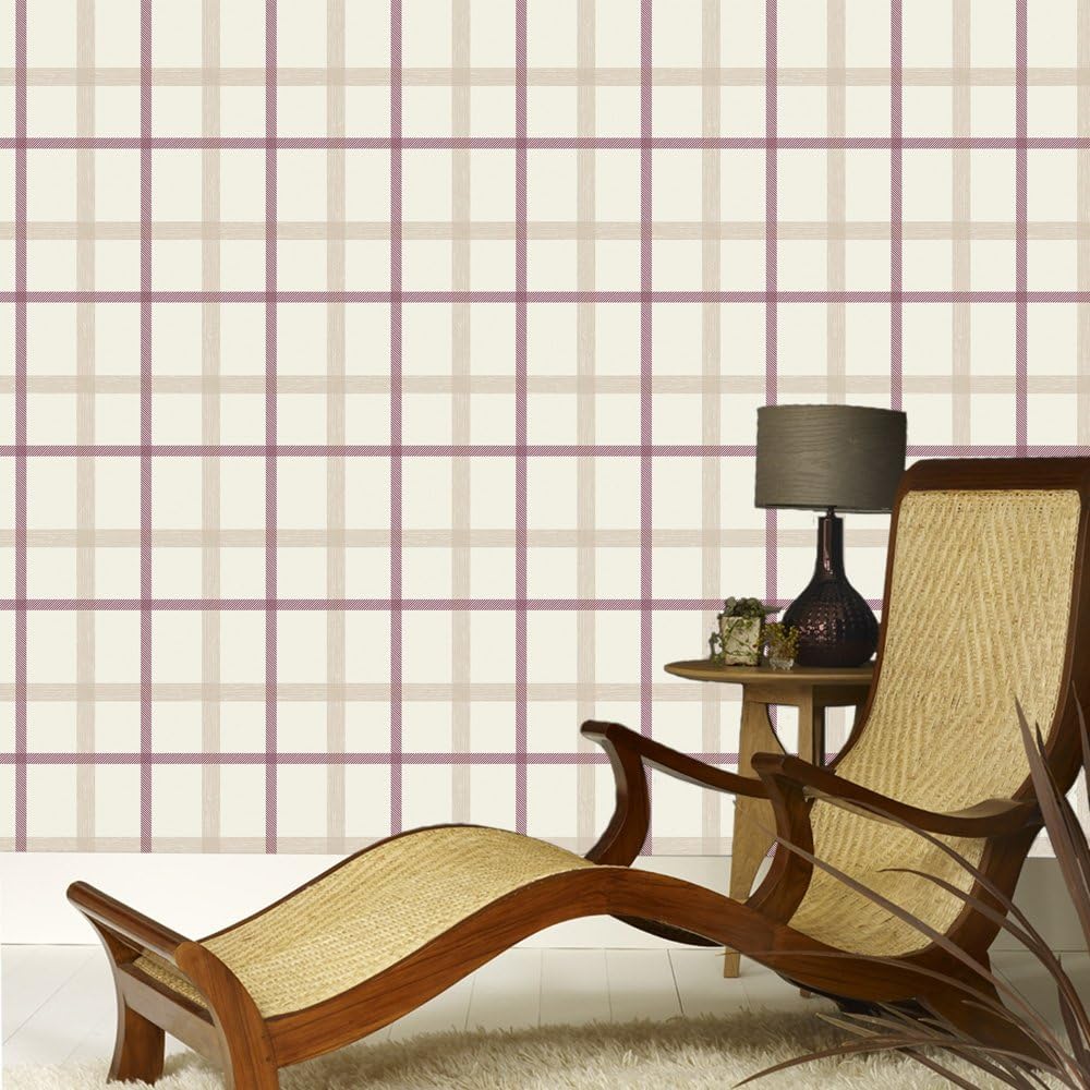 Superfresco Plaid Tartan Check Red/Orange Wallpaper