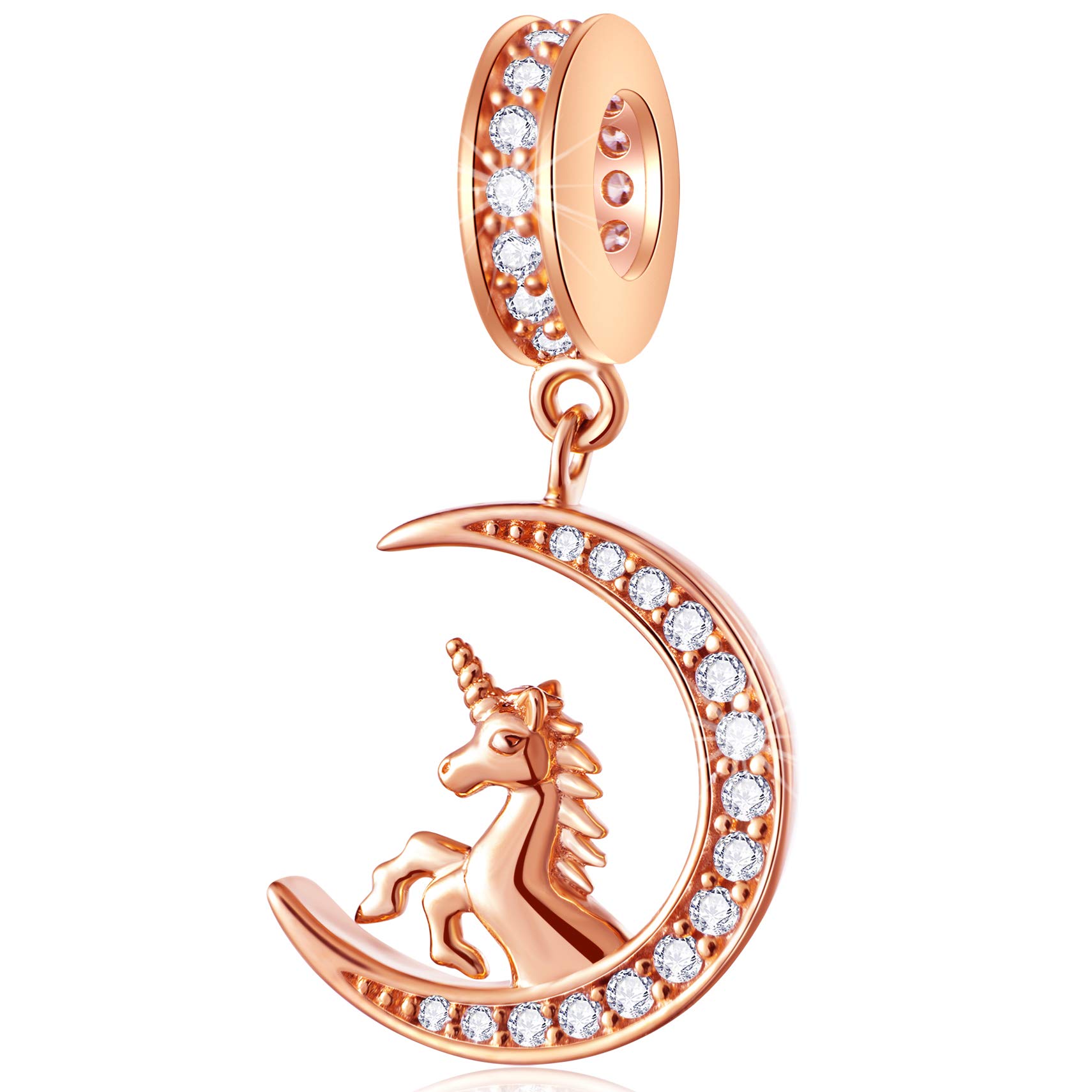 Animal Theme Charms, Mom/Child of Owl Bear Dog, Rabbit Flamingo Elephant Panda Cat Parrot Crocodile Unicorn Charms in 925 Sterling Silver, Fit European Bracelet/Necklace, Gift for Mother/Friend/Lover