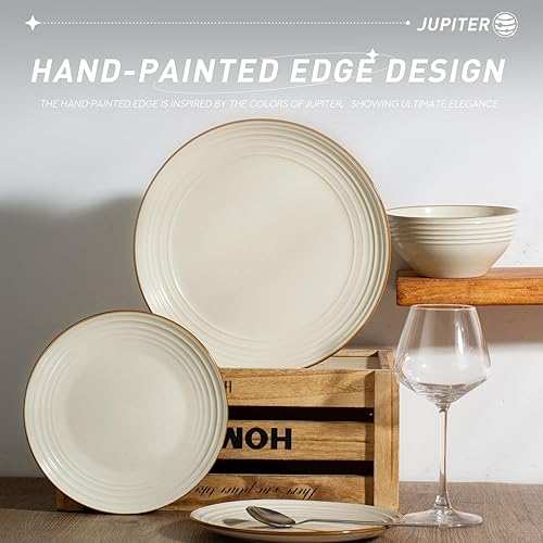 Miniatura 6 de famiware Jupiter - Juego de 6 platos llanos de 10.5 pulgadas, aptos para microondas y lavavajillas, resistentes a los arañazos, platos de cocina