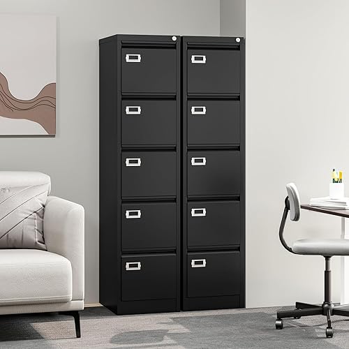 Vista 68 de Archivador de 3 cajones, archivador vertical de 16.3 pulgadas de profundidad con cerradura, archivador de metal para oficina en casa, 3 cajones