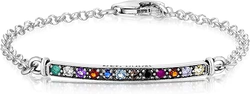 Baltinester Jewelry, Sterling Silver Hoshen Hebrew Bracelet with 12 Stones of Israel, Jewish Jewelry Baltinester Jewelry, Sterling Silver Hoshen Hebrew Bracelet with 12 Stones of Israel, Jewish Jewelry