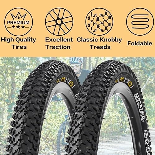 Miniatura 4 de 24 X 1.95 Inch Folding Bike Tires with 3mm Anti Puncture Proof Protection for Mountain Bicycles