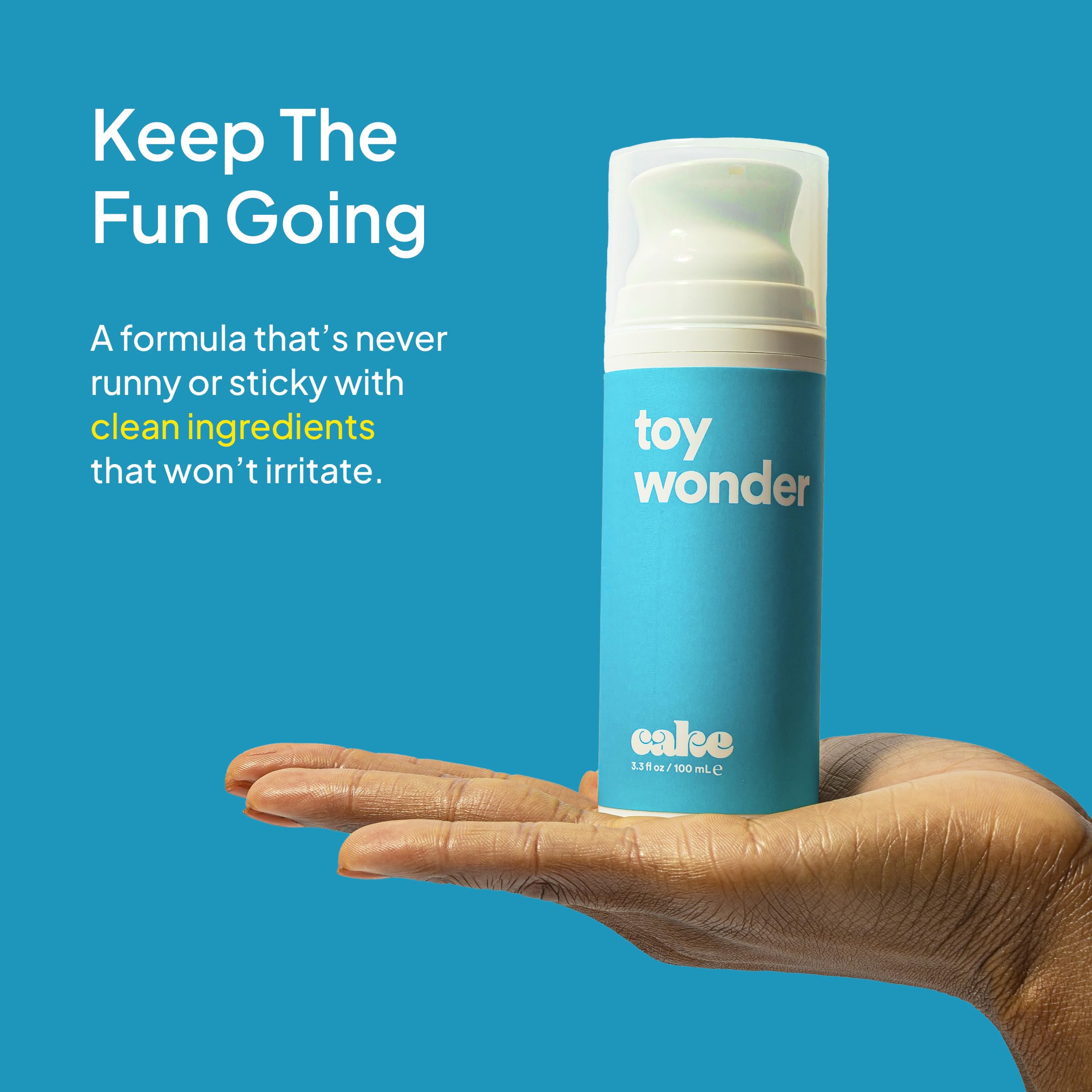 Hello Cake Toy Wonder, Thick Water-Based Personal Lubricant for Use with Adult Toys, Non-Drip Jelly Lube for Men, Women, and Couples, 3.3 fl oz