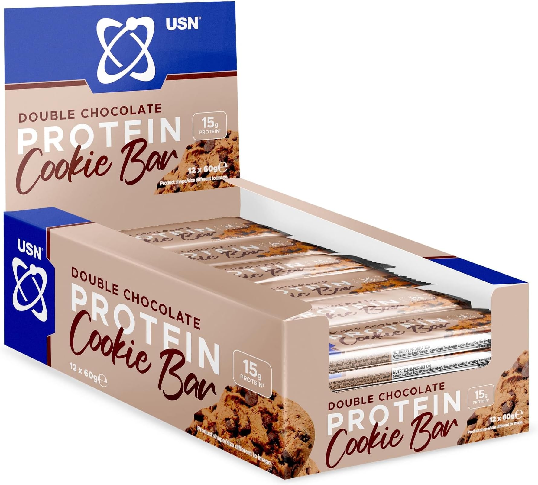 USN Trust Cookie Bar, Triple Chocolate Protein Cookie: High Protein Bars, Perfect On-the-Go & Post-Workout Protein Snacks (12 x 60g Bars per Pack)