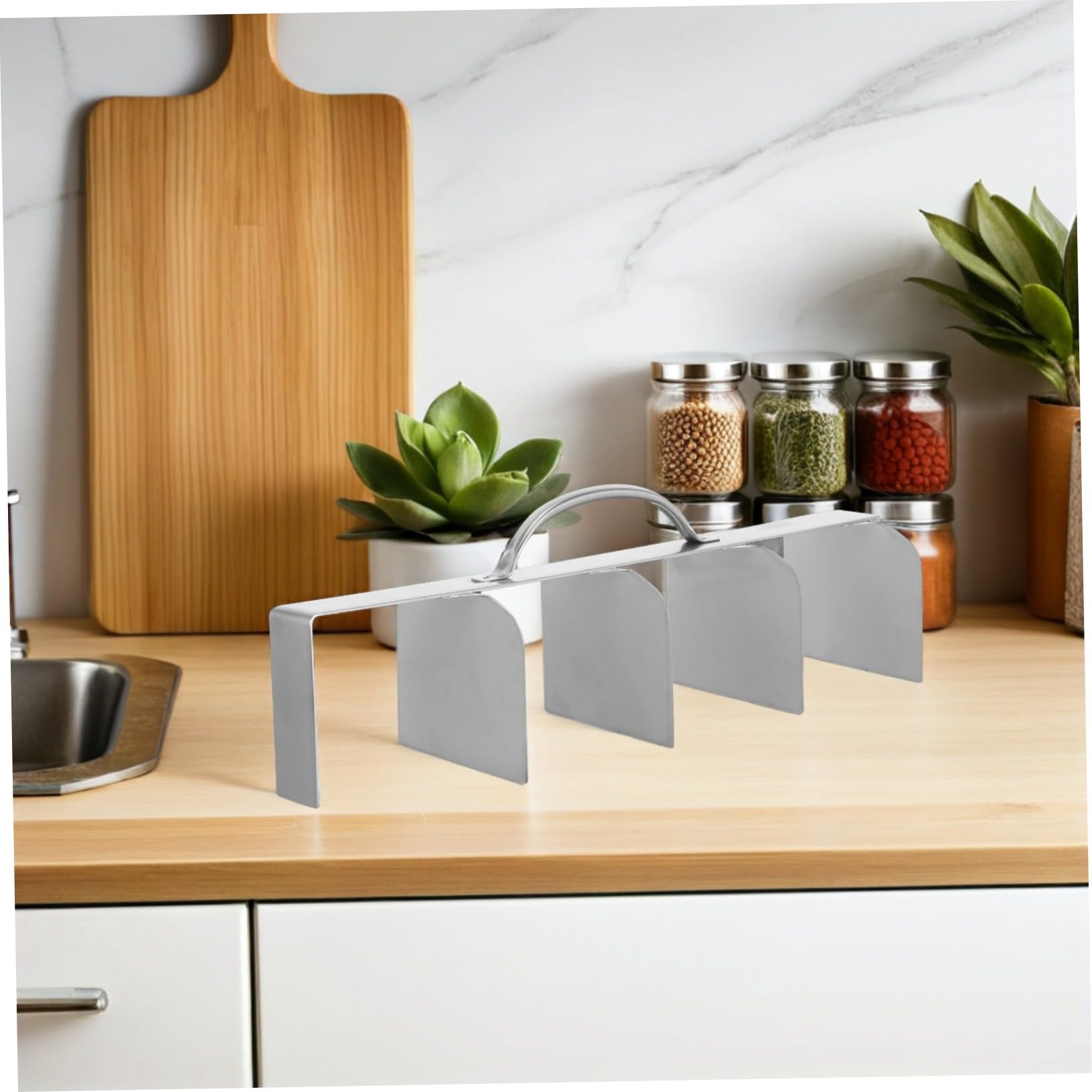 Coupe-gâteau Tiramisu 40×9,5 Cm Acier Inoxydable Découpeuse Professionnelle 5 Parts Uniformes pour Pâtissiers Restaurants et Événements