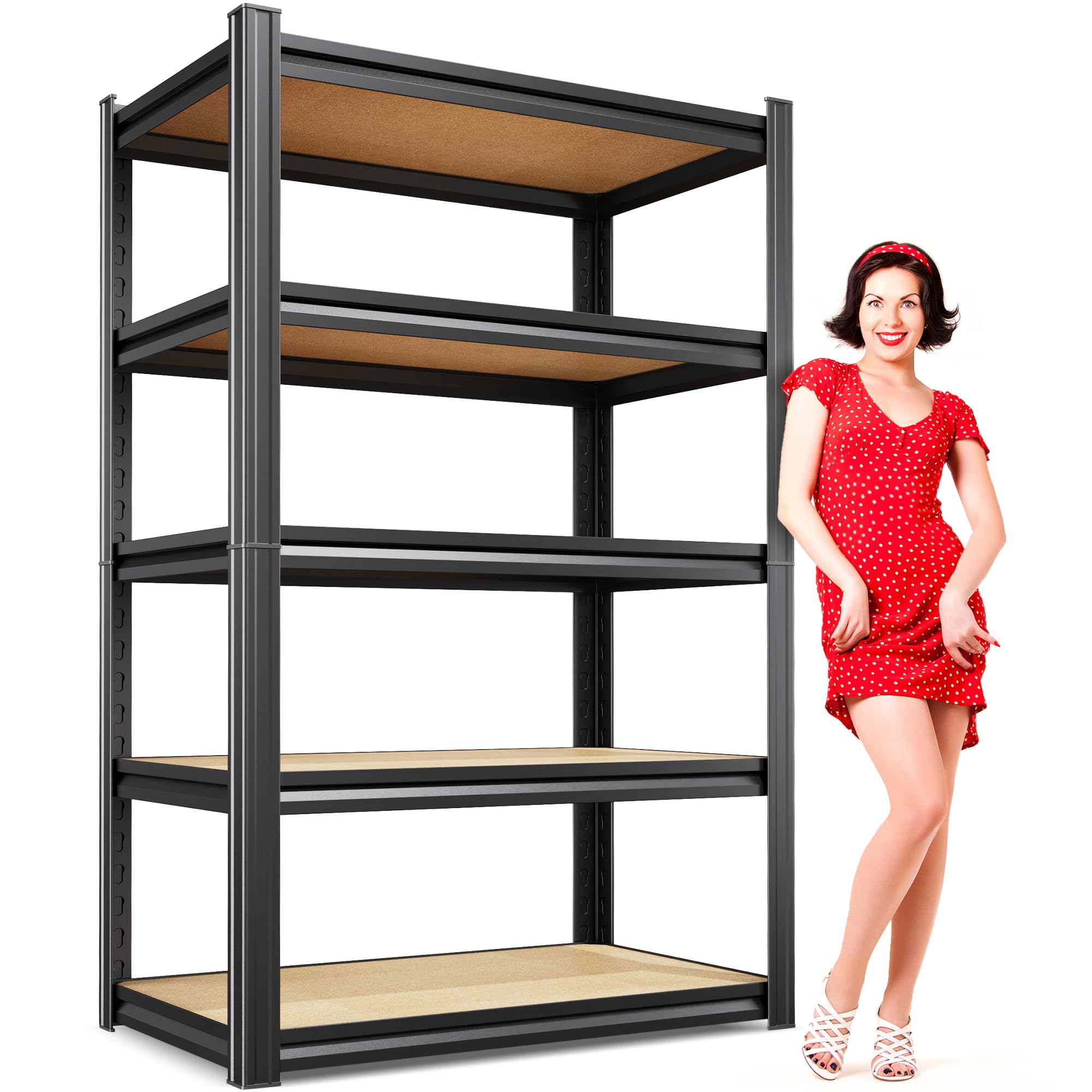 71"Hx28"Wx12"D Garage Shelving-Adjustable Storage Shelves Utility Shelf