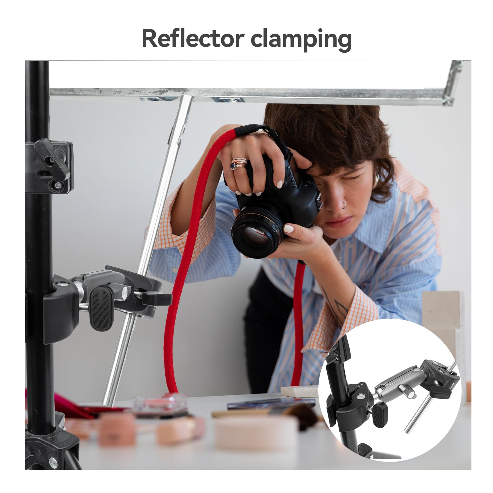 Adjustable Aluminum Alloy Double Head Mounting Pliers Double Clamp Mount Clip for Bike and Motorcycle Outdoor Activities