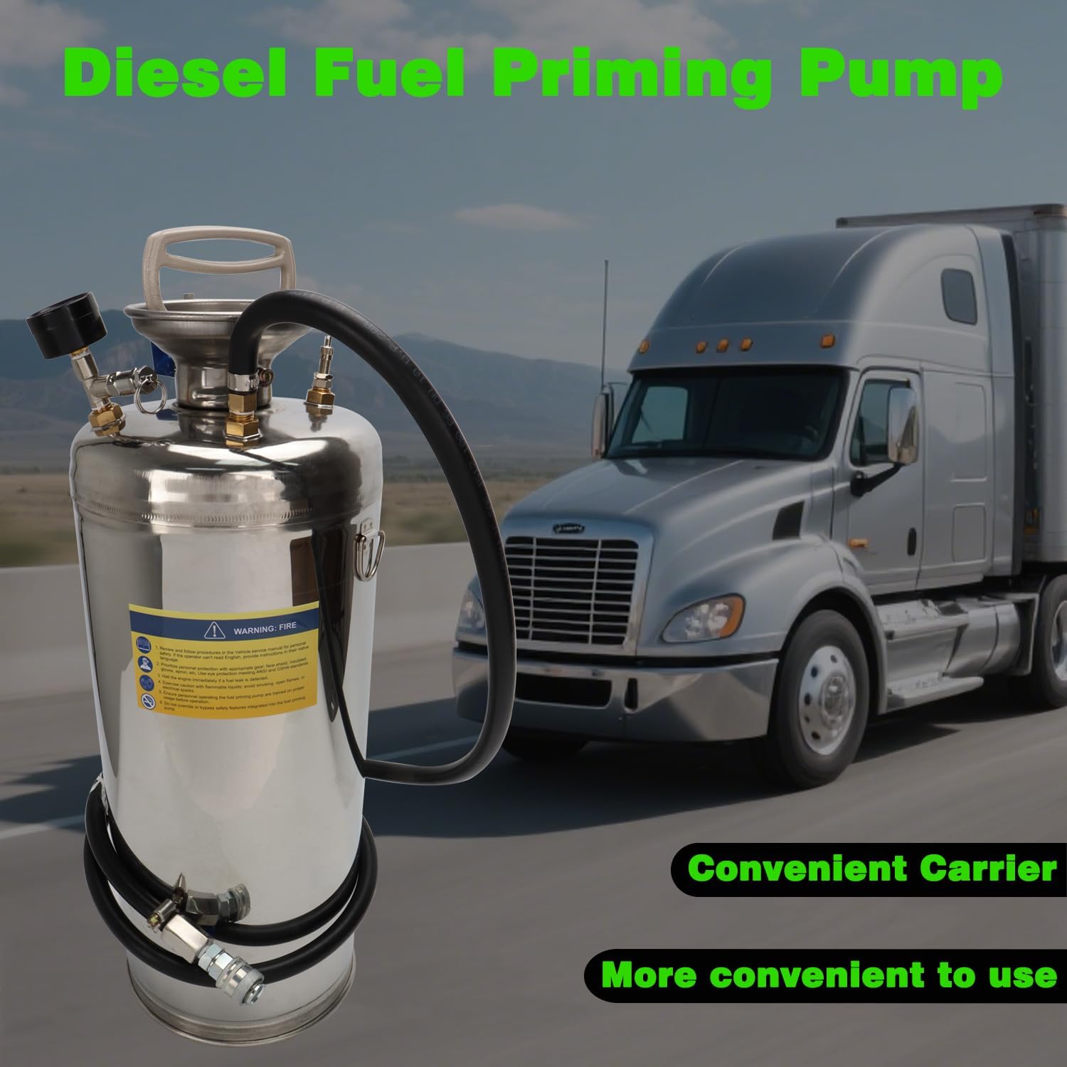 2026 Upgraded J-47912 Fuel System Priming Pump for Detroit Diesel S60 MBE900 MBE4000 DD13 DD15 Alternative to OTC5869 J-47912 - Electric Fuel Pump Replacement