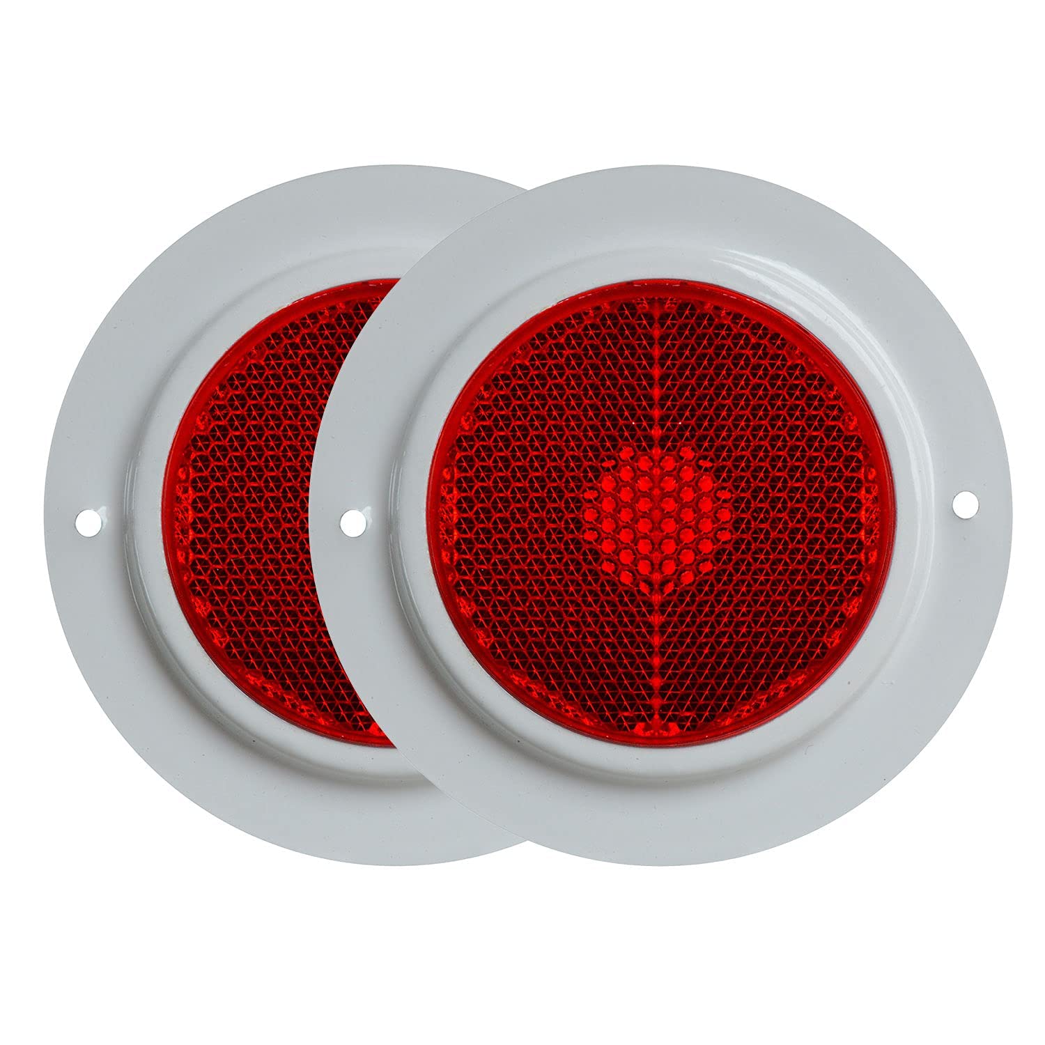 Round Safety Reflex Reflector with White Metal Base Suitable for Tractor Truck Trailer Bus Universal Vehicle Red (2)-image-29