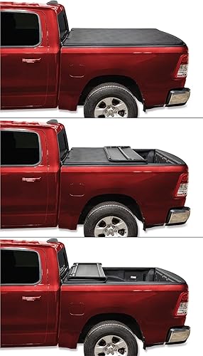 Miniatura 2 de LEER Plegable  Se adapta a Ford F-150 2004-2014 con caja de 5 pies 6 pulgadas  Cubierta suave de triple pliegue para caja de camioneta  Fácil de