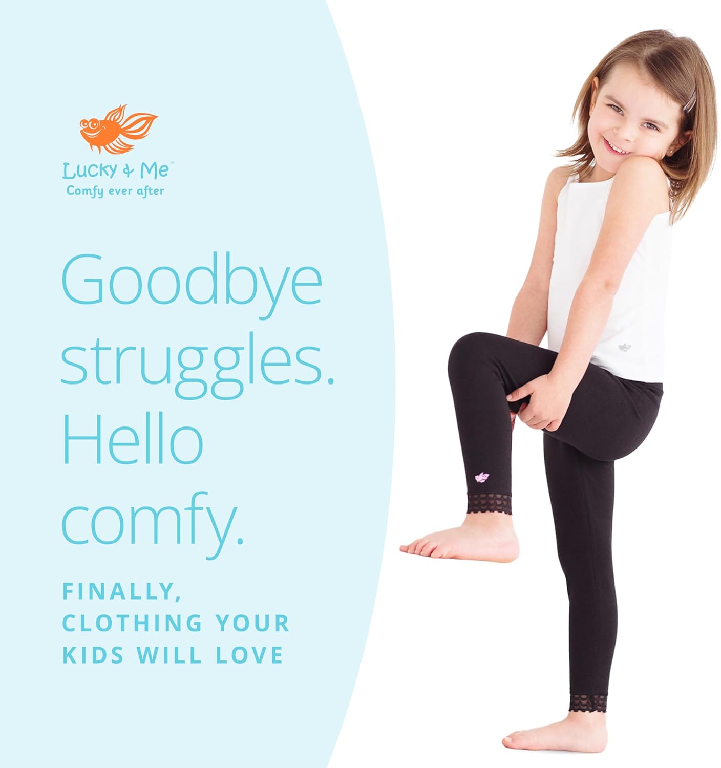 Lucky & Me | Jada Girls Leggings | Tagless | Full Length, Lace Trim, Wide Waistband | 3-Pack - Image 5