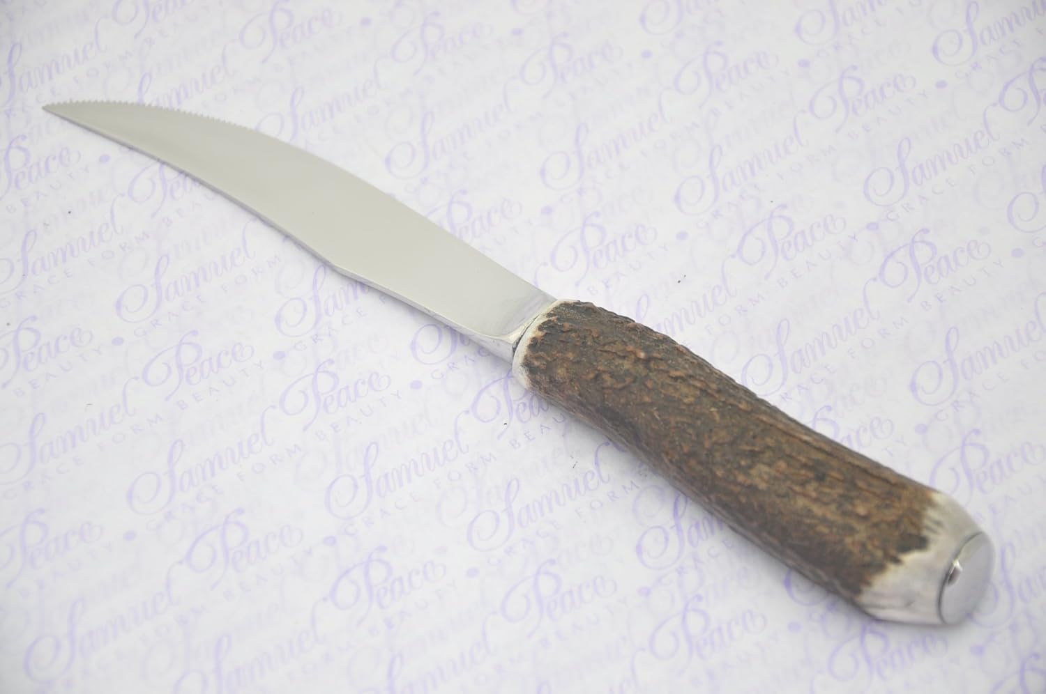 Two Genuine Stag Horn/Antler Handle Steak Knives Made in Sheffield England Free Engraving