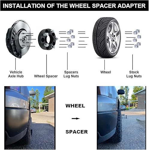 Miniatura 3 de VLAOSCHI Espaciadores de rueda centrales de 5 x 135 forjados negros de 1 pulgada con pernos de 14 x 2 compatibles con Ford Lin-coln 5 Lug para F150