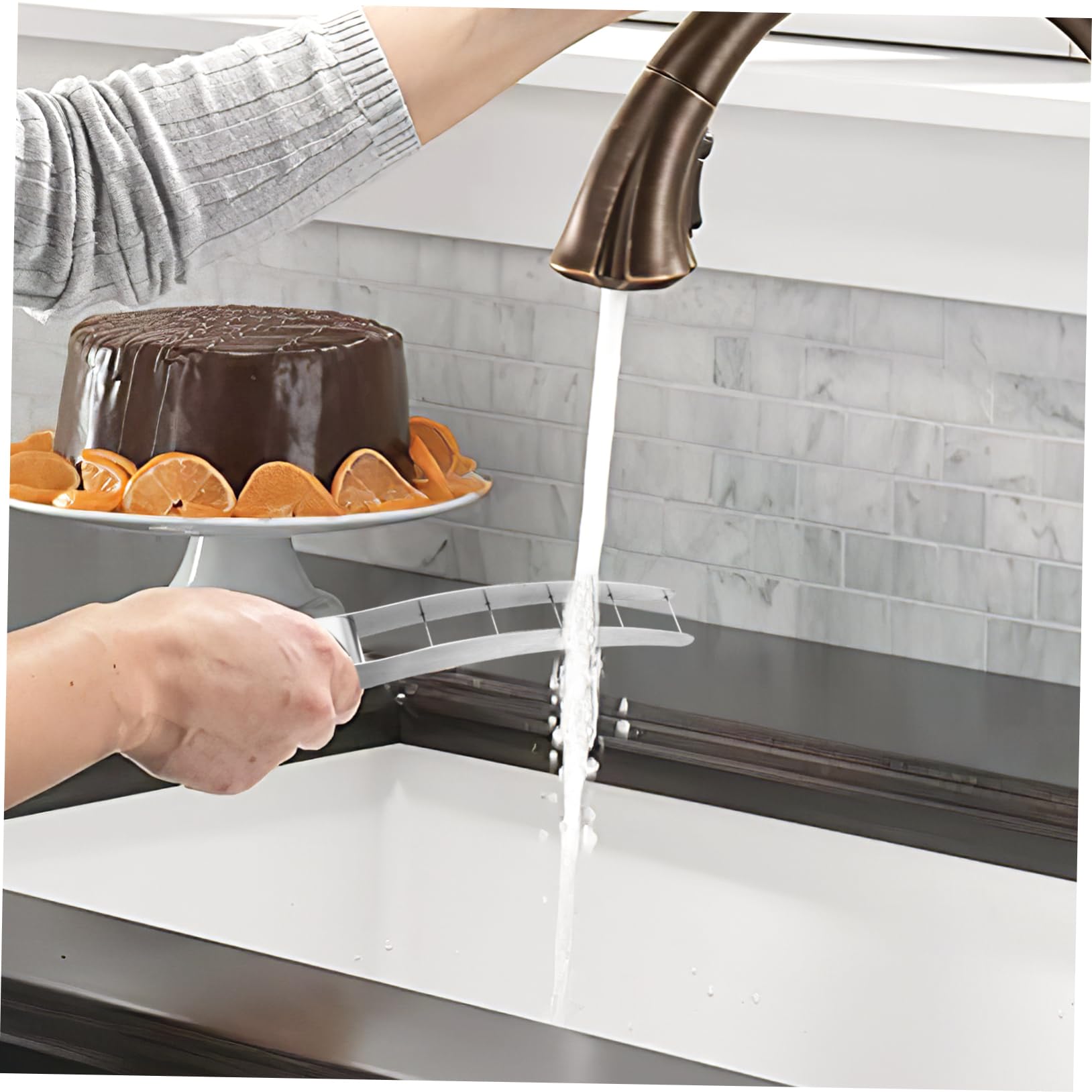 GLEAVI Herramienta para Cortar Sandía y Melón de 2 Piezas, Cortador de Frutas en Cubos de Acero Inoxidable 304, Utensilio Seguro y Confiable para Cocina