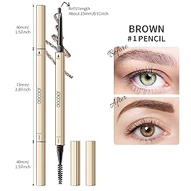 Docolor Makeup Micro Brow Pencil, Definer Eyebrow Pencils for Women Dual-Sided Ultra-Fine Microblading Eyebrow Pencil (Soft Brown and Black,2 Count)