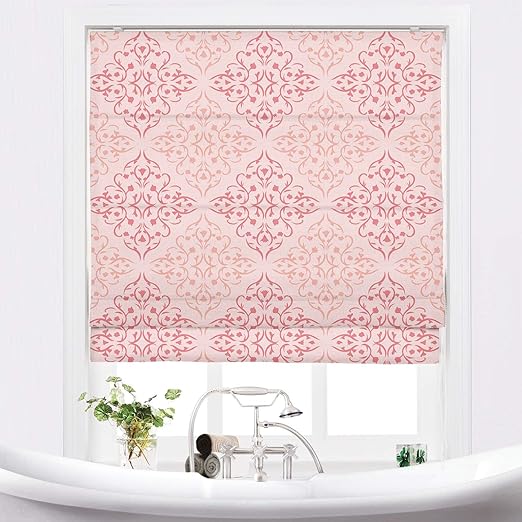TWOPAGES Customized Pink Roman Shade Blinds Windows Shade