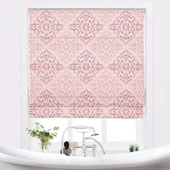 TWOPAGES Customized Pink Roman Shade Blinds Windows Shade