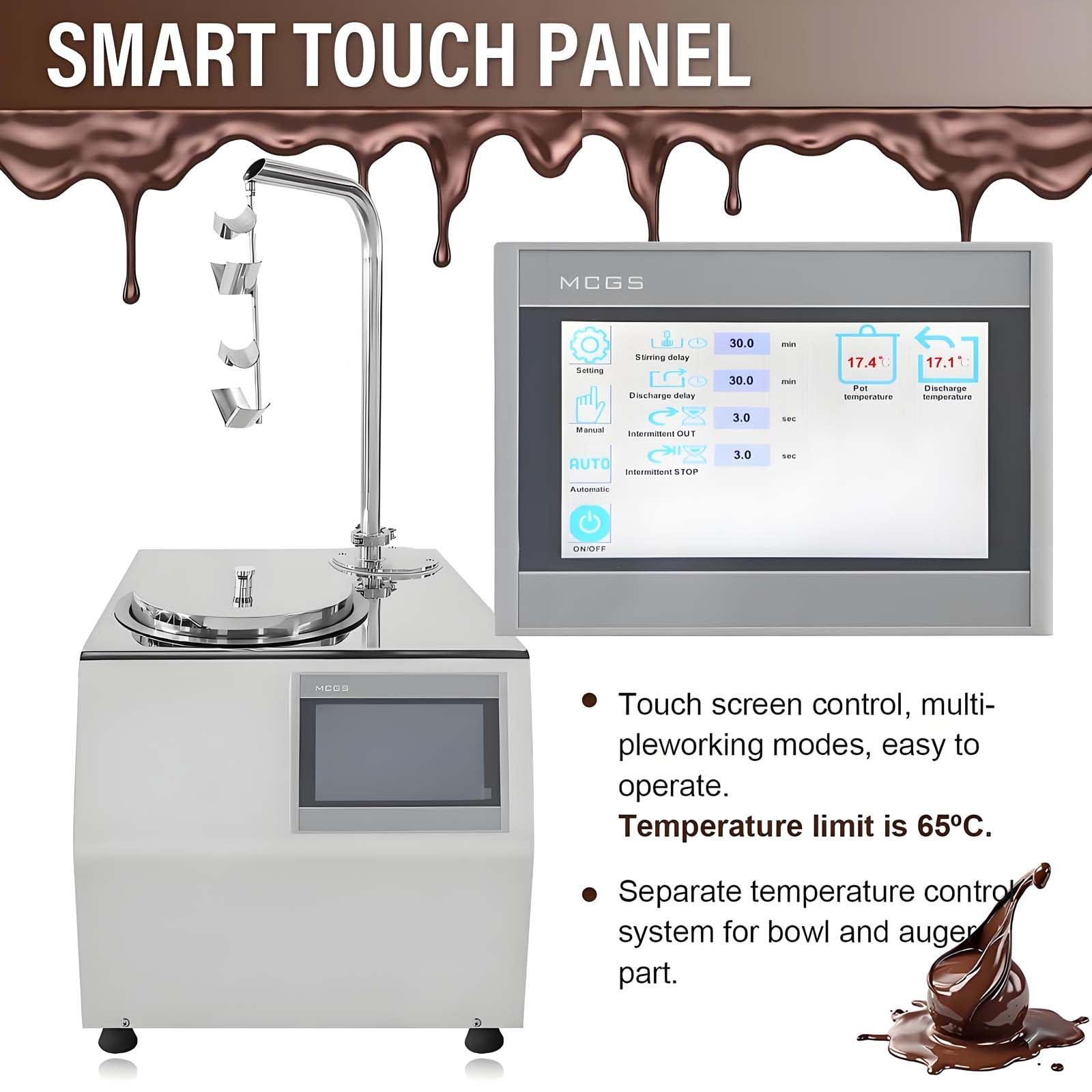 Templadora De Chocolate De 5.5 L, Pantalla TáCtil Inteligente, Control De Temperatura De 0 A 149 °F, Calentador EléCtrico De Postres De Acero Inoxidable De, Para MáQuina Para Derretir Caramelos