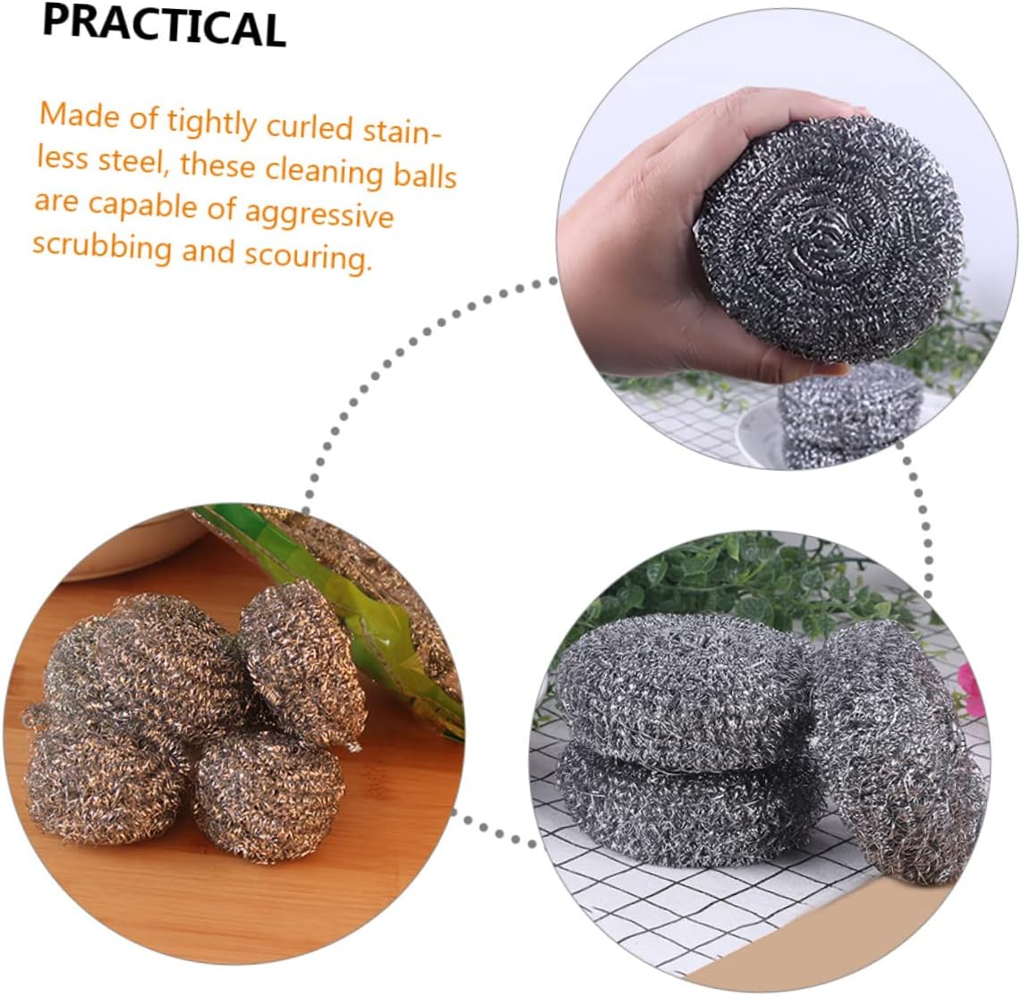 Generic 20-Piece Stainless Steel Wire Cleaning Balls Set Heavy-Duty Pot and Pan Scrubber Efficient Kitchen Cleaning Brush for Dishes and Cookware 30g Each