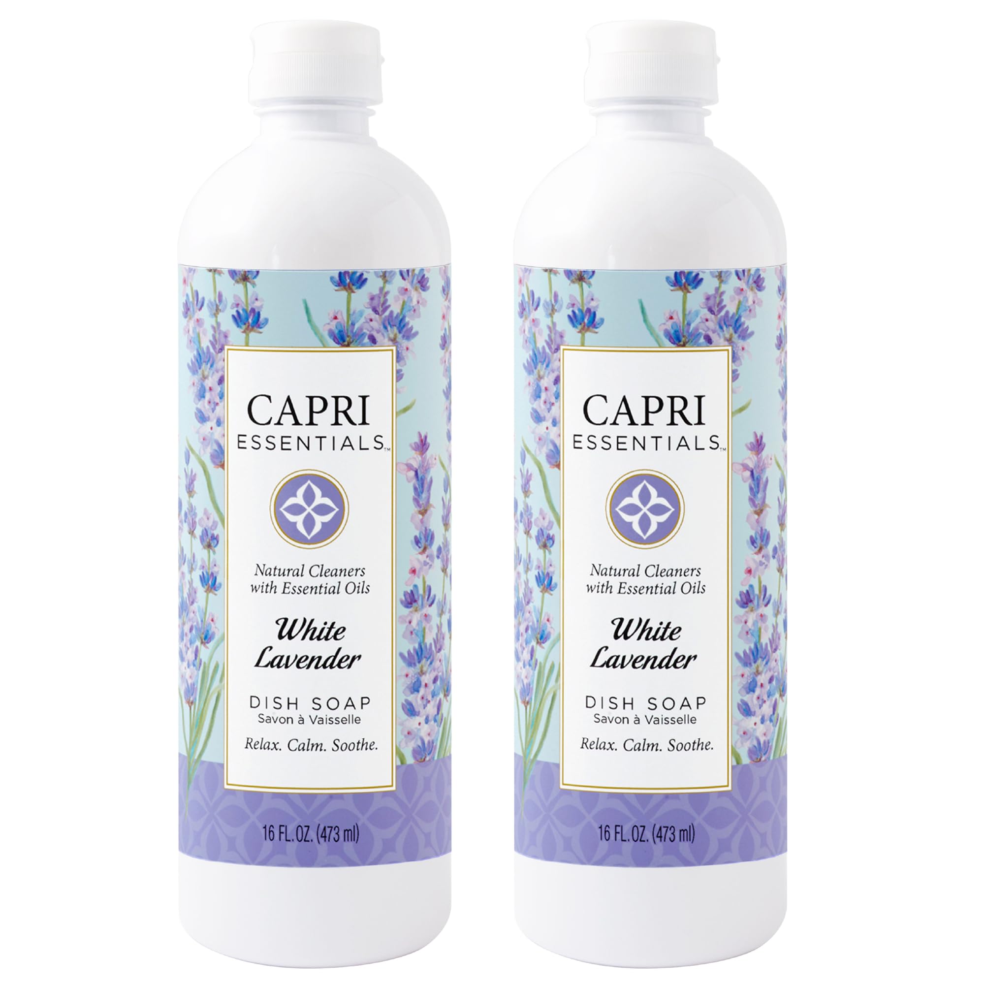 CAPRI ESSENTIALS Dish Soap Liquid Natural Household Cleaning Plant Based Aromatic Dish Detergent Blend of Essential Oils with