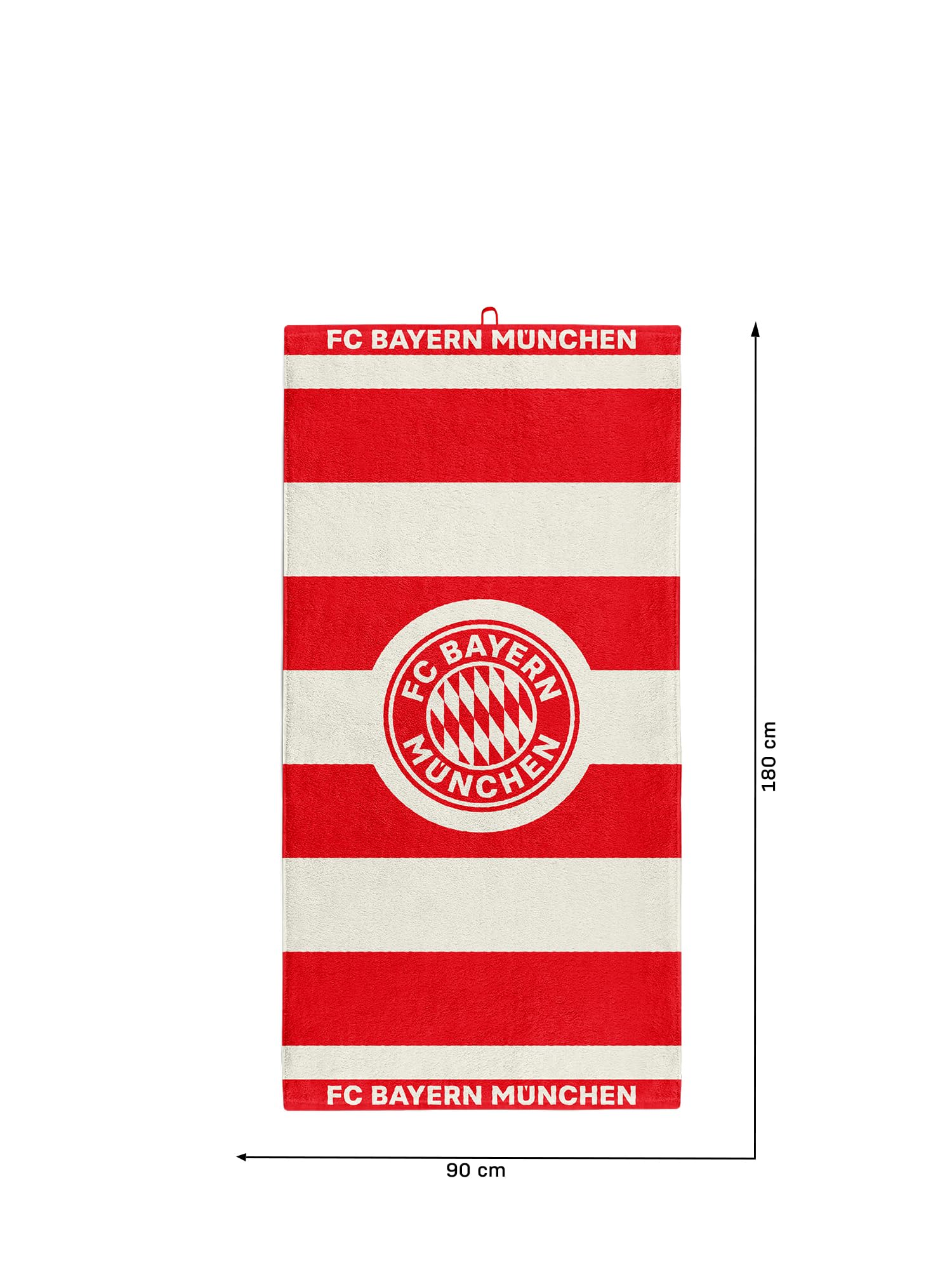 FC Bayern München Asciugamano da bagno, asciugamano | telo doccia | rosso/bianco | 180 x 90 cm