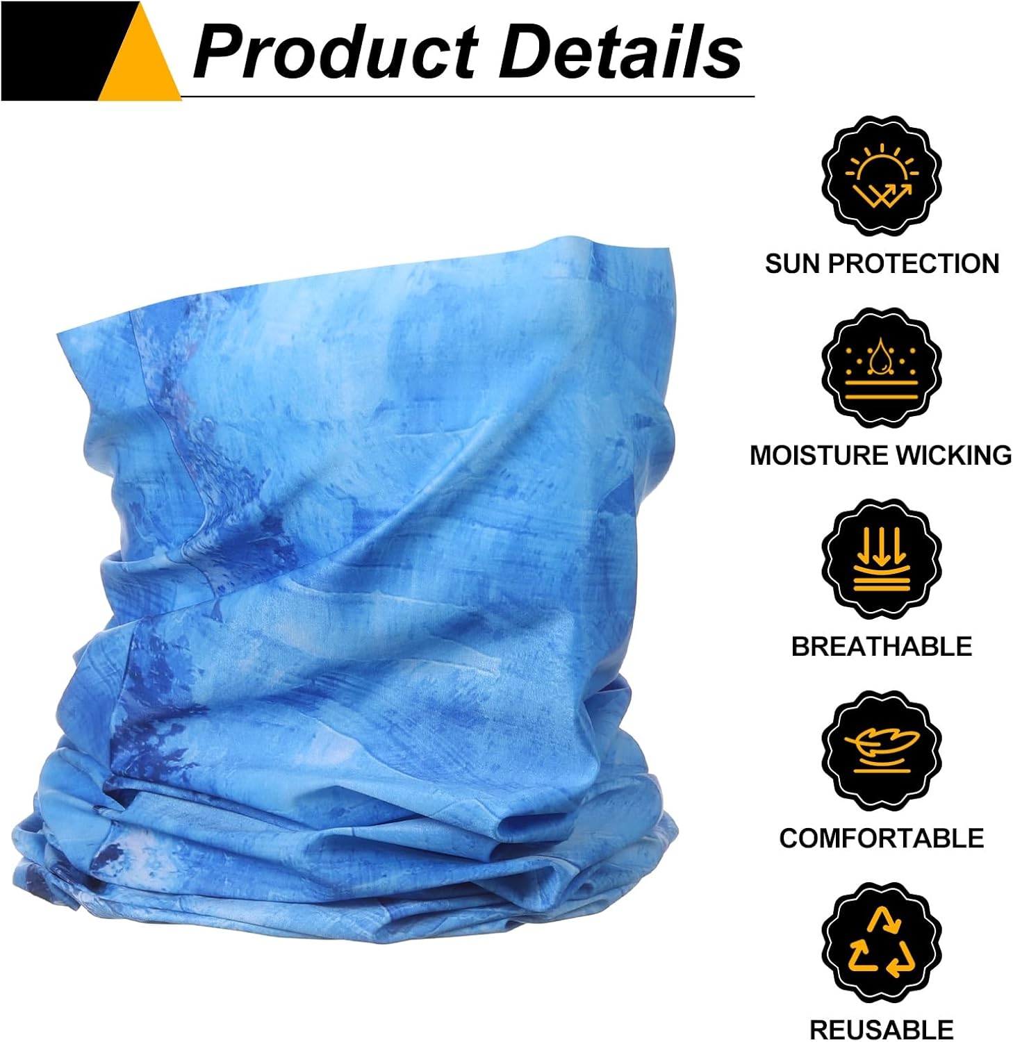 HARFINGTON 2pcs Summer Cooling Neck Gaiter Sun Protection Face Mask Fishing Neck Gaiter Unisex Sunscreen Breathable Bandana for Fishing Outdoor Sports, Blue - Image 4