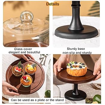ガラスドーム付き黒いケーキスタンド Amazon｜ケーキドーム ケーキスタンド 円形 ガラス ドーム蓋付