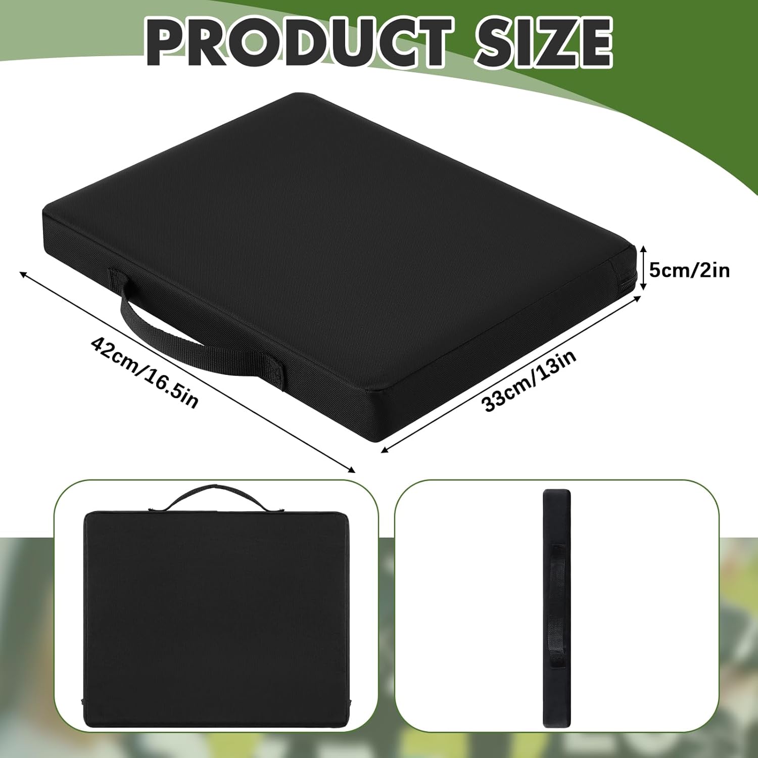 Wenqik 2/6 Pcs Stadium Seat Cushions Waterproof 2 Inches Thick Bleacher Cushions with Handle Portable Lightweight High Resilience Sponge for Sports Outdoor Events Office