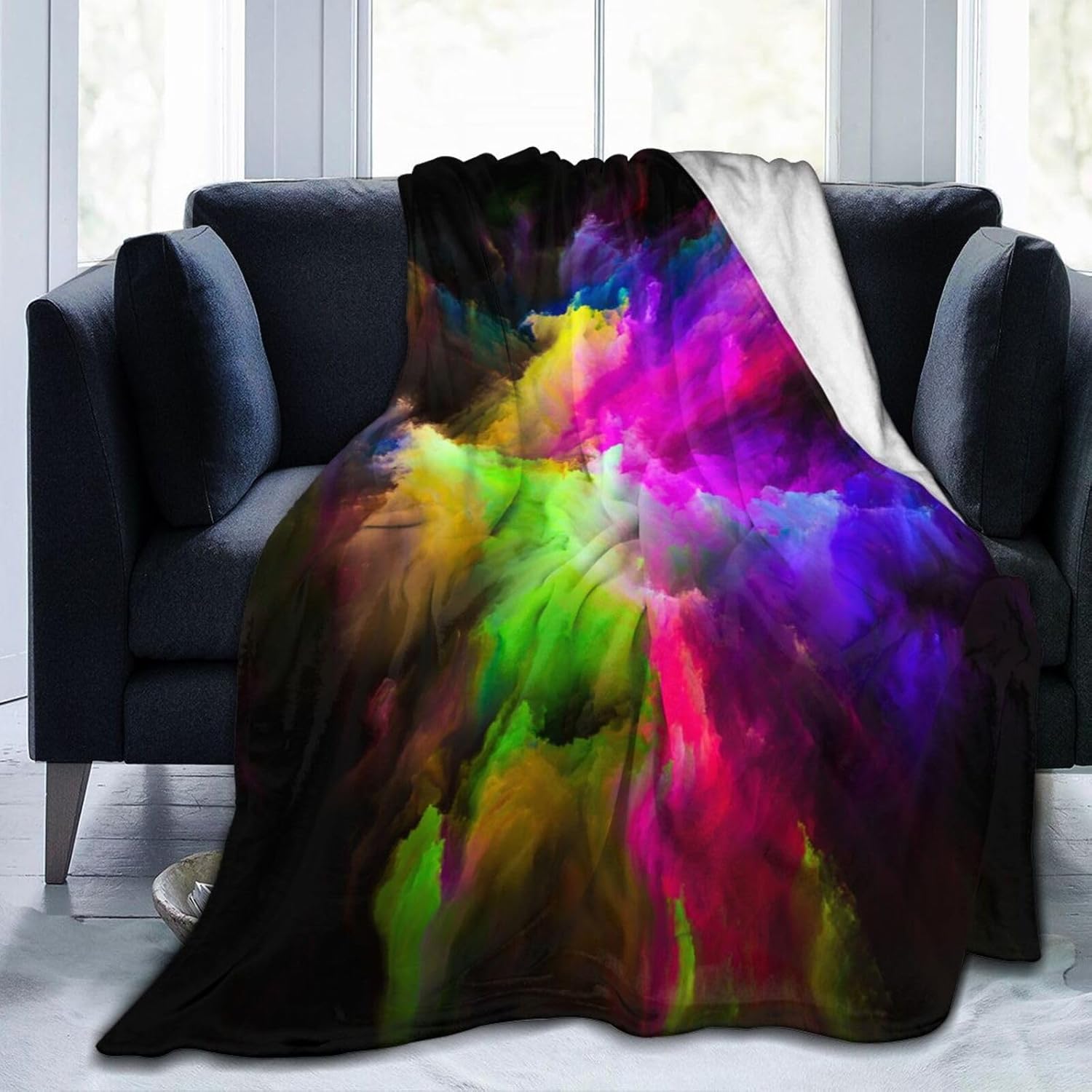 Color Explosion Fleece Blanket, Throw Size （60"X50"） Throw