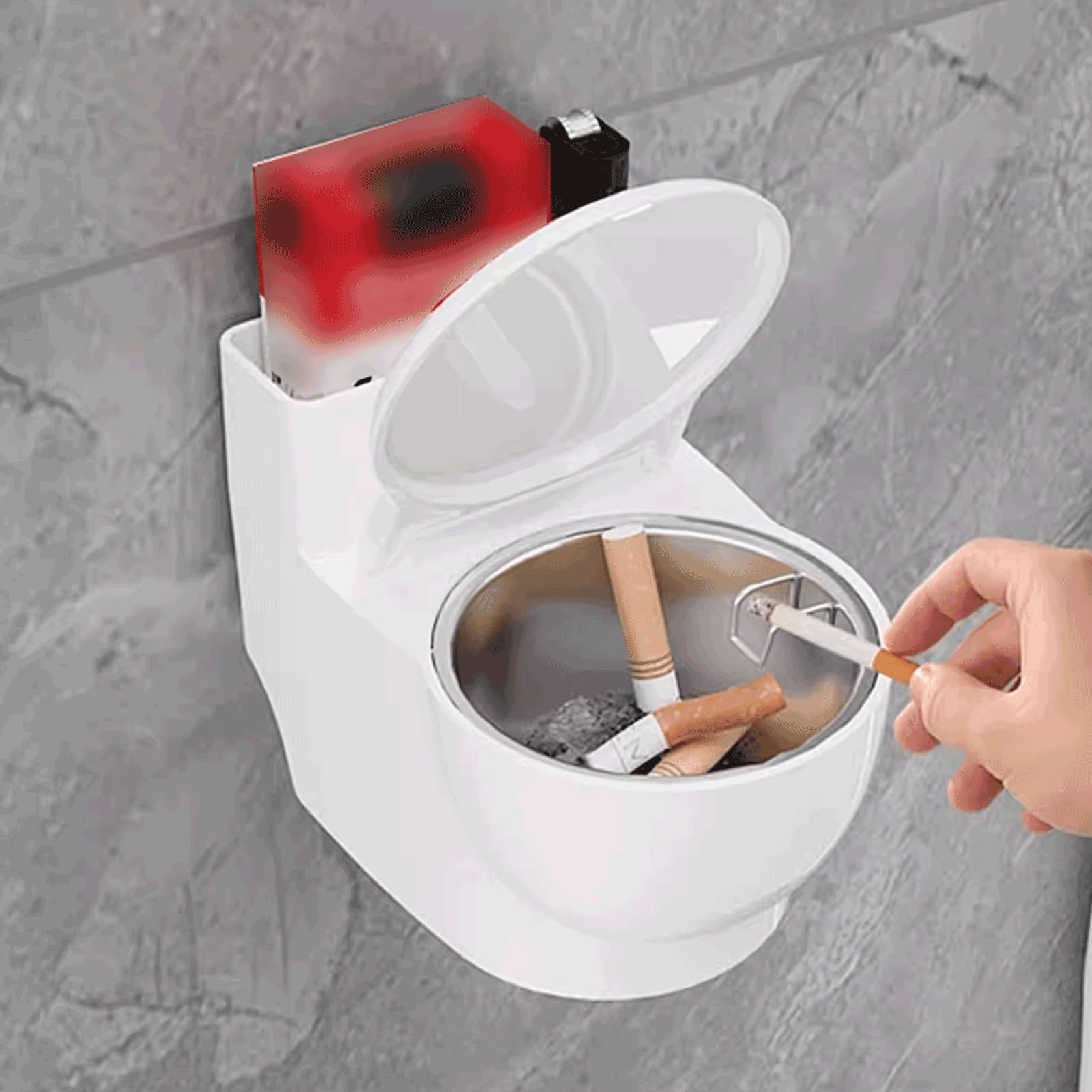 Amazon.com: Plastic Ashtray with Lid Creative Cigarette Ashtray Portable  Ash Trays with Stainless Steel Liner Removable Ash Holder : Home & Kitchen