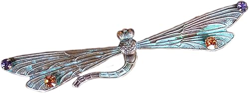 Pin grande de libélula - Cristales auténticos - Fabricado en Estados Unidos, Cristal