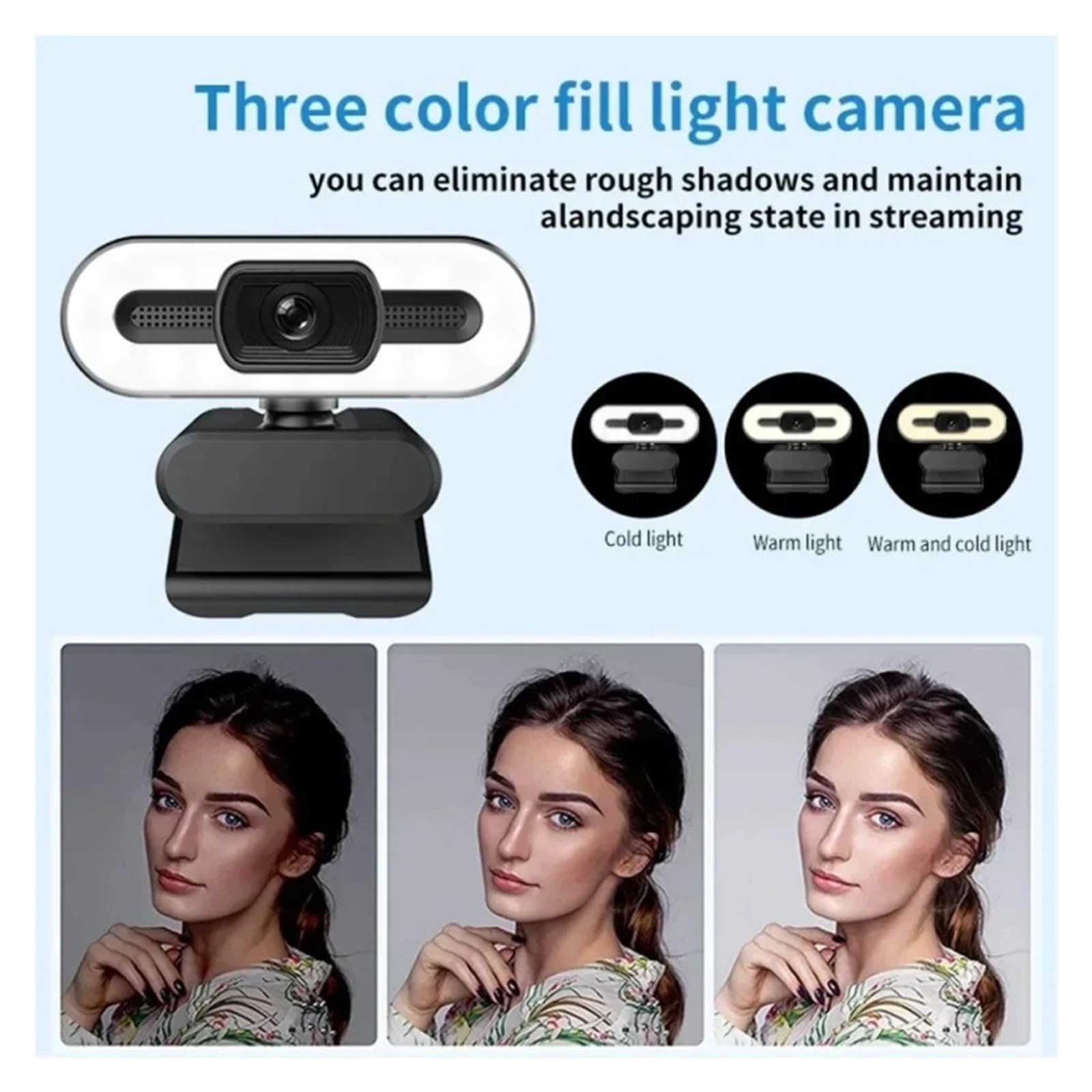 Full HD 4K 2K 1080P PC portátil for Ordenador Web Camwith micrófono con cámara Ligera Enfoque automático transmisión en Vivo Webcam Flexible Reuniones y Streaming(Q19-1080P)