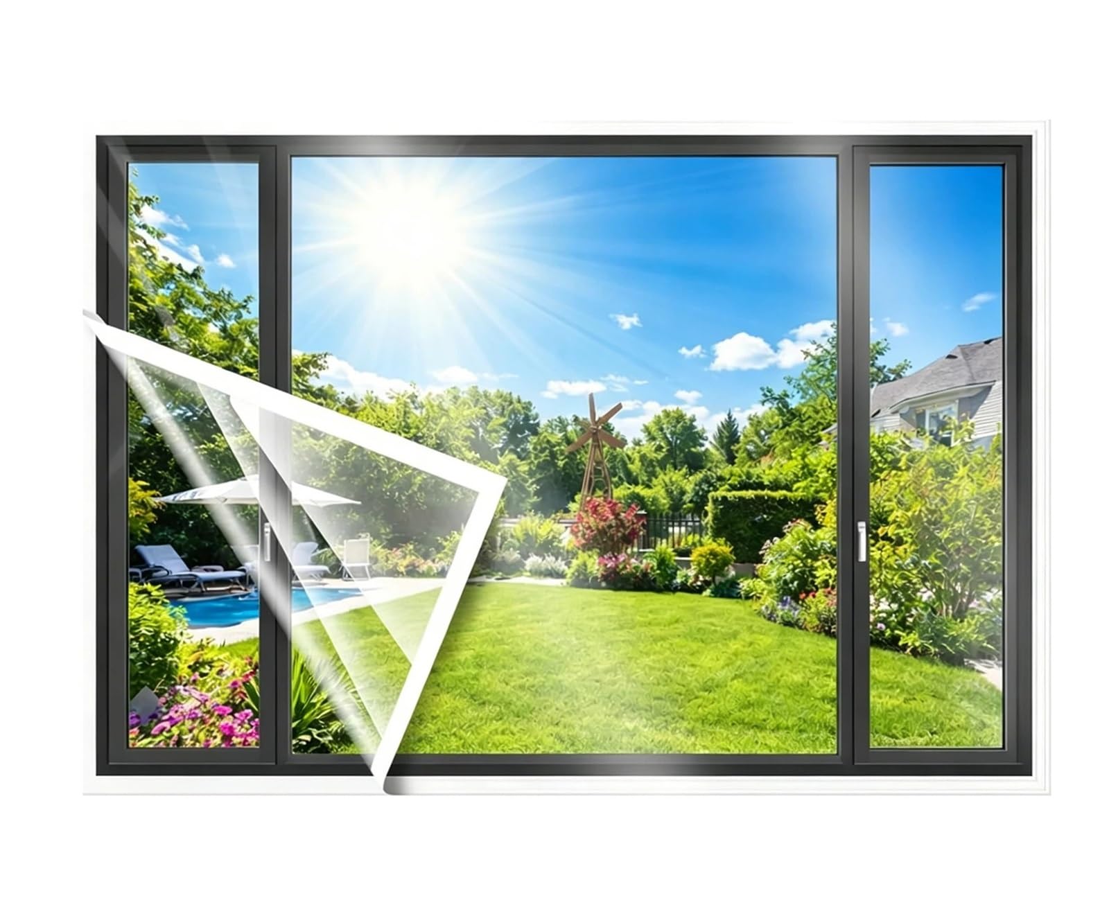 Supkancl White 1Pc Household Curtains Transparent Windproof Air Conditioning Partition And Door And Window Decorations(,W80cm X H200cm)