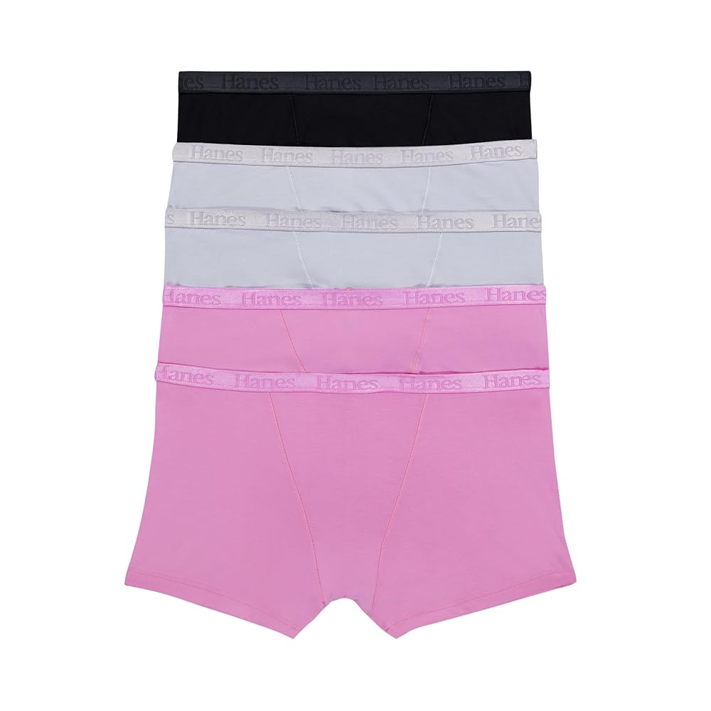 Hanes Women's Originals Supersoft Boxer Briefs, 5-Pack