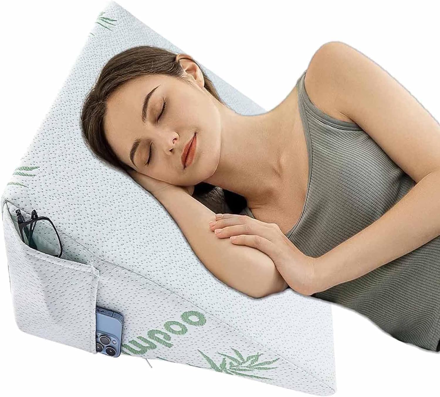 Bamboo Wedge Pillows For Adults Back Pain Relief Neck Pillow Bed