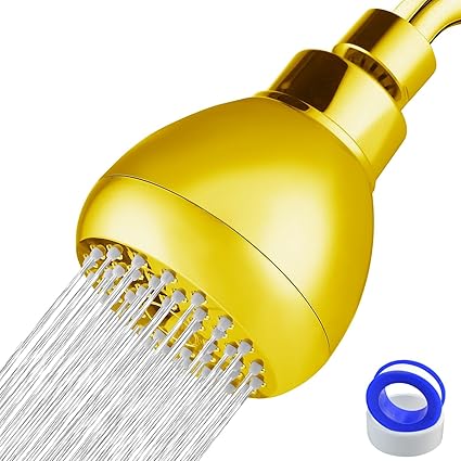 High Pressure Shower Head - NUODAN Powerful Bathroom Pressure Boosting Showerhead - Perfect Universal Replacement for Bathroom Shower Heads (Gold)