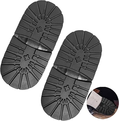 2 pares de suelas de goma de repuesto para zapatos deportivos, zapatos de cuero con tacón de goma frontal antideslizantes, suaves, flexibles y