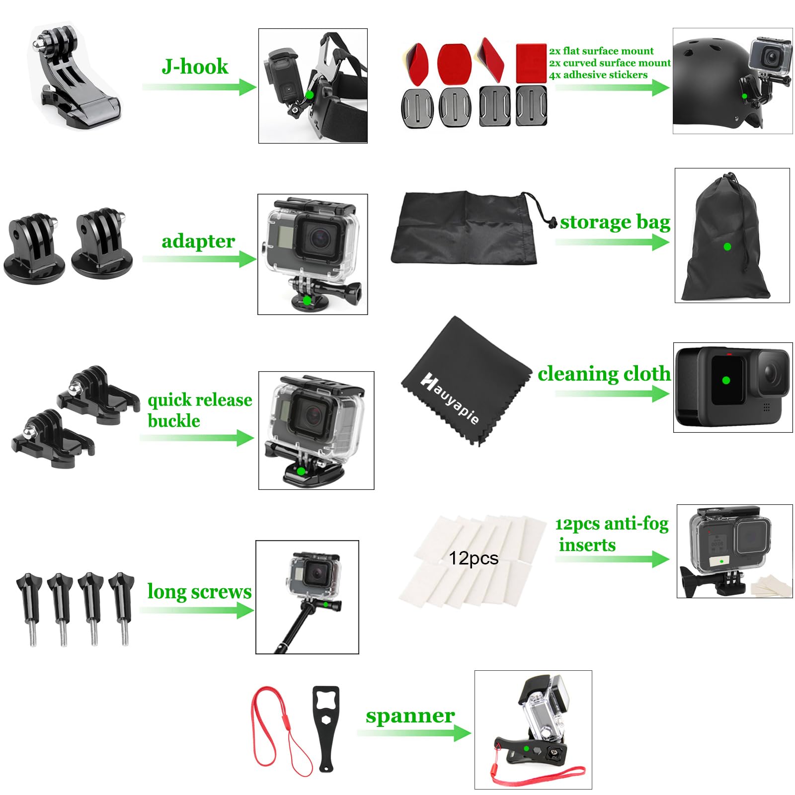 Amazon.co.jp: Hauyapie アクションカメラキット Gopro Hero 12 11 10 