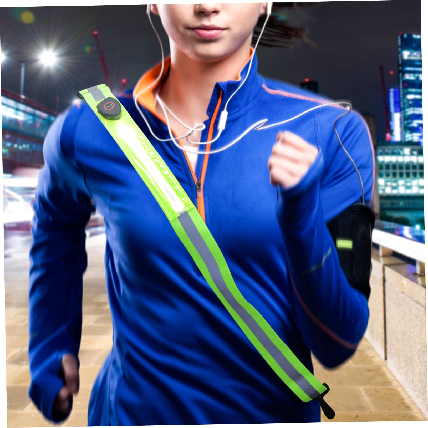 Toddmomy Ceinture LED Réfléchissante Rechargeable Bandoulière Confortable pour Activités Nocturnes pour Course Loisirs Plein Air