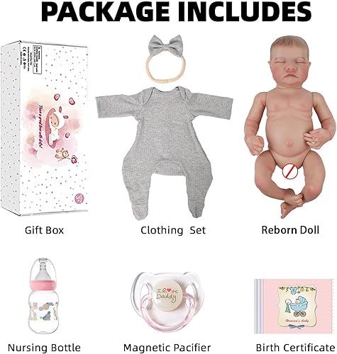 Vista 5 de SCOM Realistic Reborn Baby Dolls - 18 Inch Real Life Baby Girl, Silicone Doll with Anatomically Correct, Lifelike Newborn Weighted Baby with Full