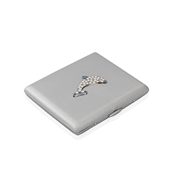 Zekupp G m  Gri Yunus Temal  Metal Sigara Tabakas  ZU-TBK0015
