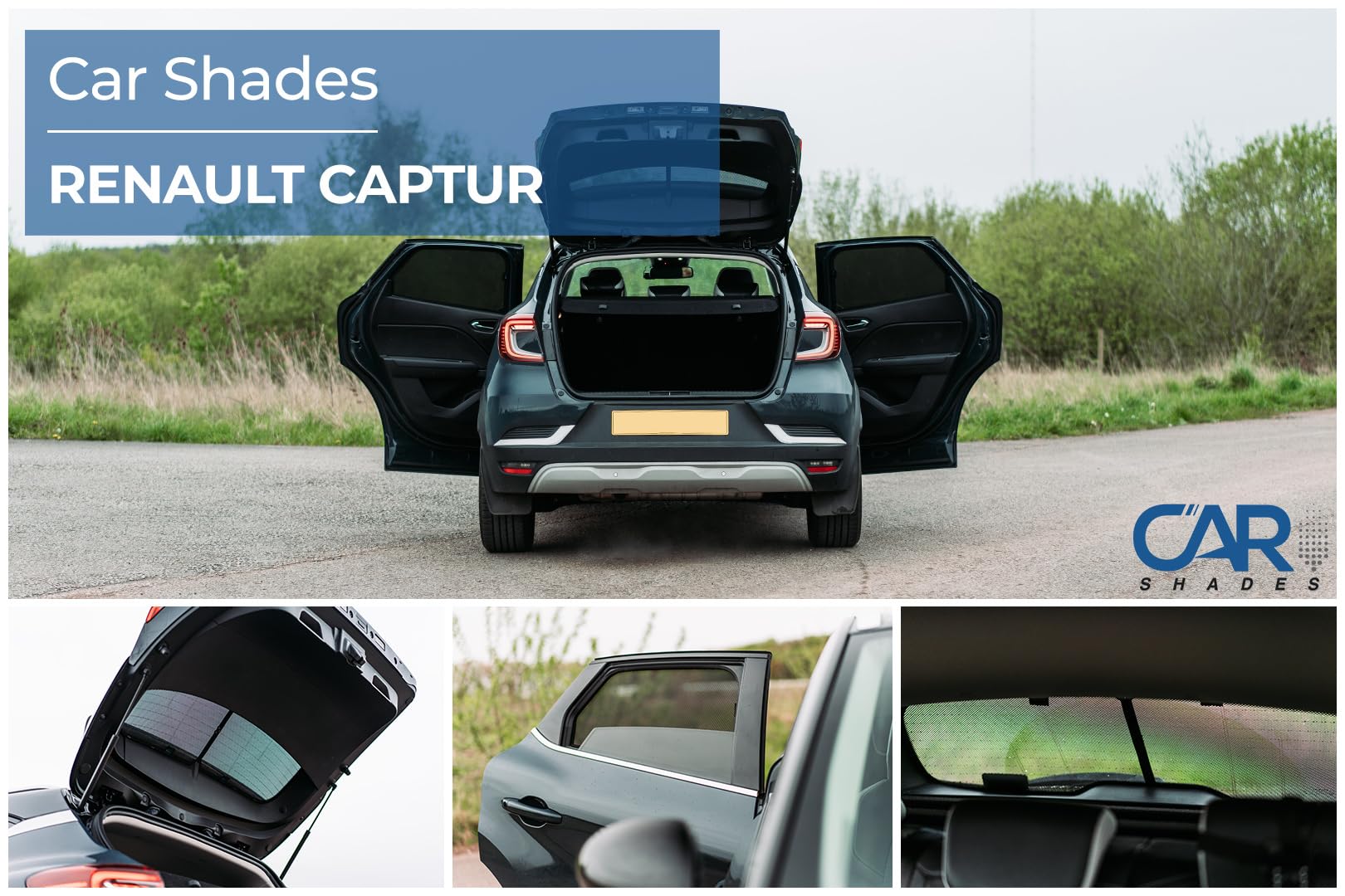 Set de Car Shades Compatible avec Renault Captur II 5 Portes 2020- (6-pièces) Pare-Soleil sur Mesure pour Voiture