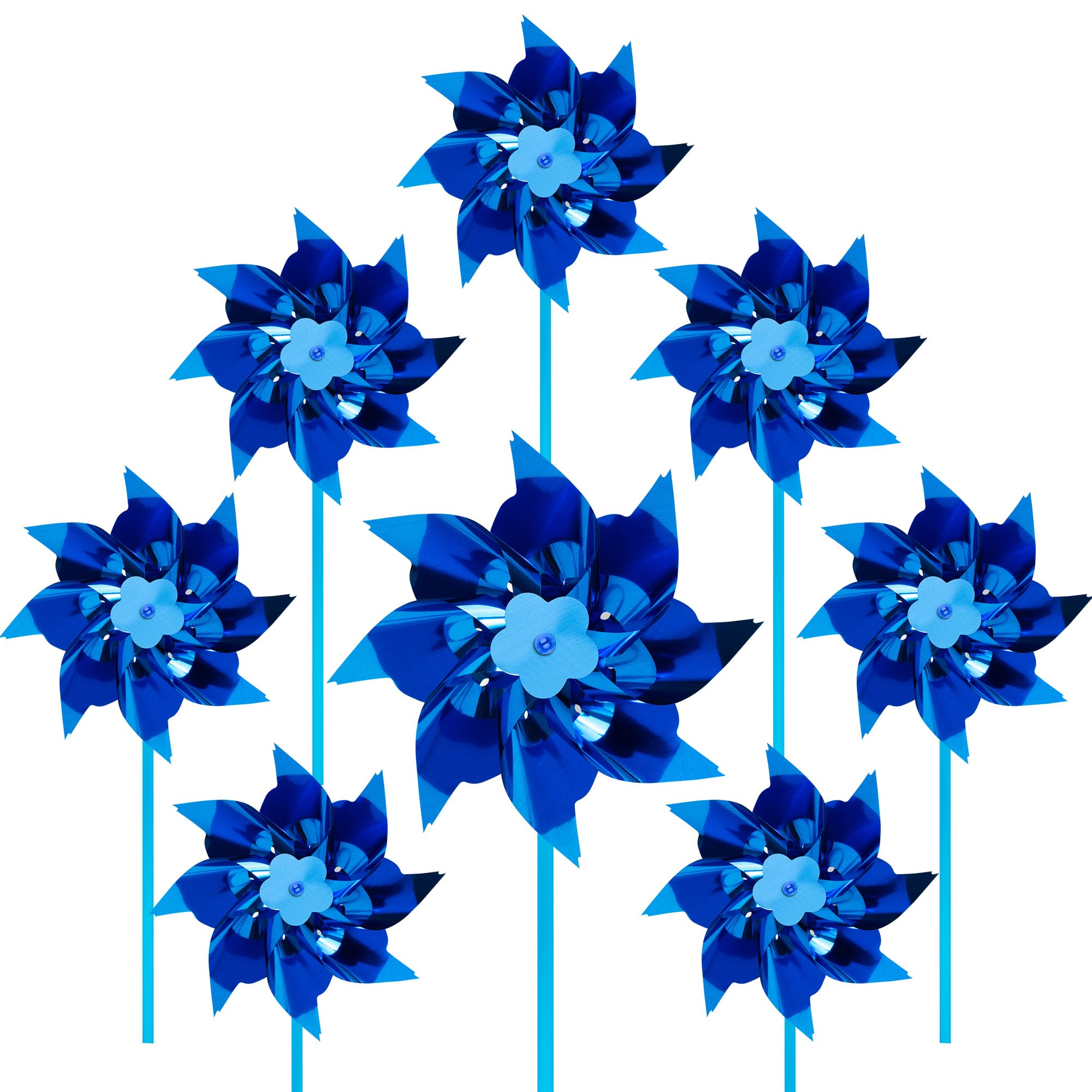 100 Pcs Pinwheels, Toy Wind Spinners and Party Favors Gifts for Kids, Outdoor Decorational Pinwheels for Yard and Garden (Dark Blue)