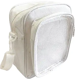 痛ショルダーバッグ 痛バ 小さめ 大人 推し活 いたばっく ミニ いたば クリア 缶バッジ収納 ポーチ 透明 ホワイト [並行輸入品]