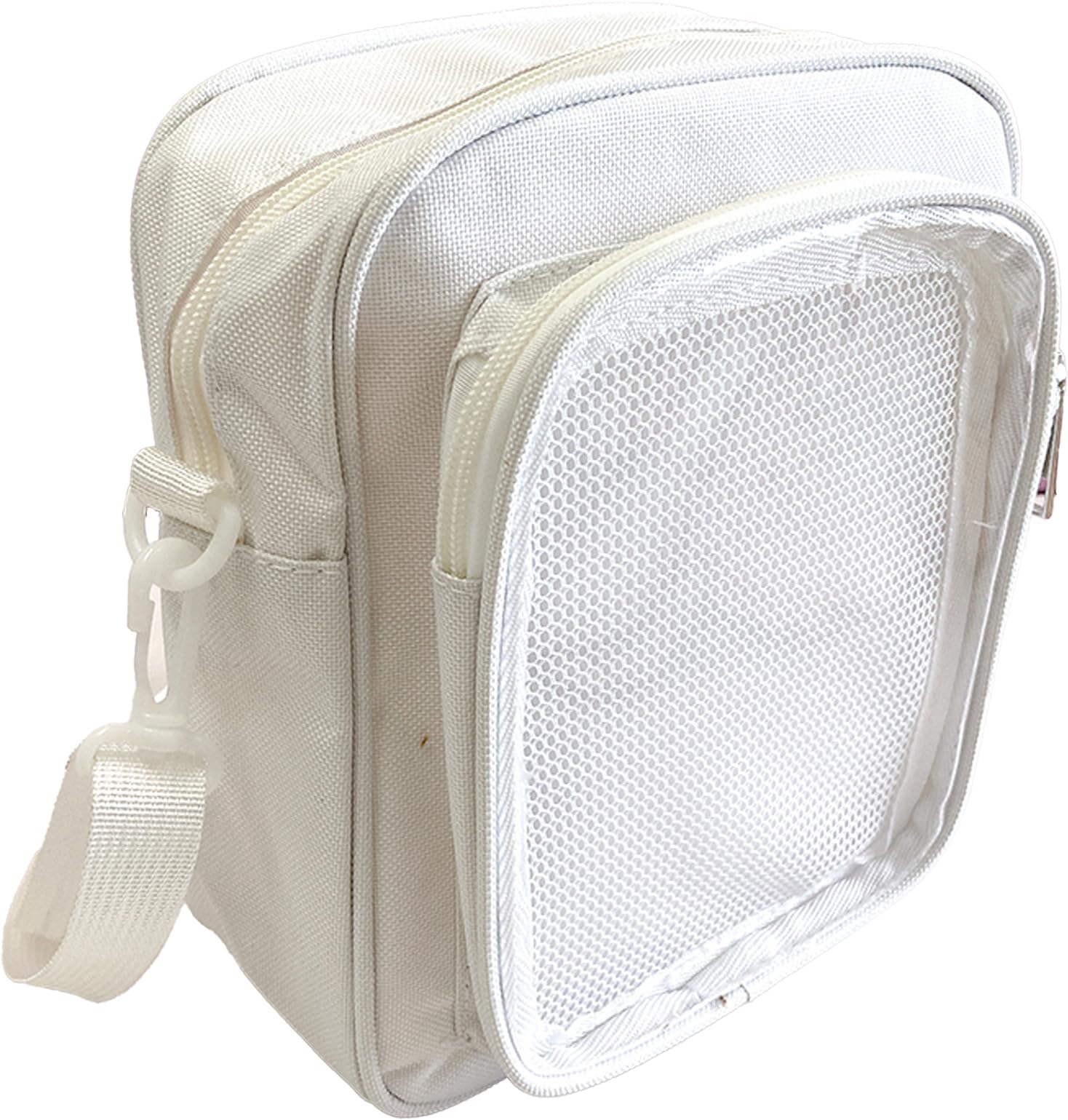 痛ショルダーバッグ 痛バ 小さめ 大人 推し活 いたばっく ミニ いたば クリア 缶バッジ収納 ポーチ 透明 ホワイト [並行輸入品]