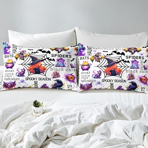 Vista 175 de Juego de sábanas bajeras con bonito diseño de gato negro para niños y niñas, diseño de dibujos animados de Halloween, gato, animales, sábanas