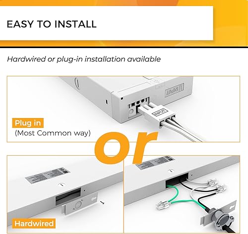 Miniatura 3 de Hizashi Luces para debajo del gabinete de 22 pulgadas cableadas o enchufables, 5CCT color seleccionable 2700K3000K3500K4000K5000K, 13W 920lm