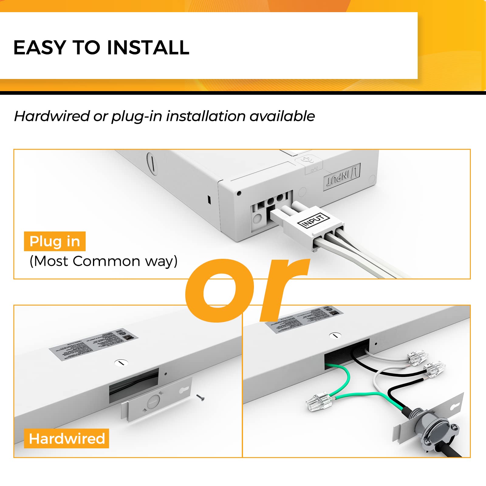 Snapklik.com : 22Inch Under Cabinet Lights Hardwired Or Plug In, 5CCT ...